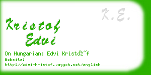 kristof edvi business card